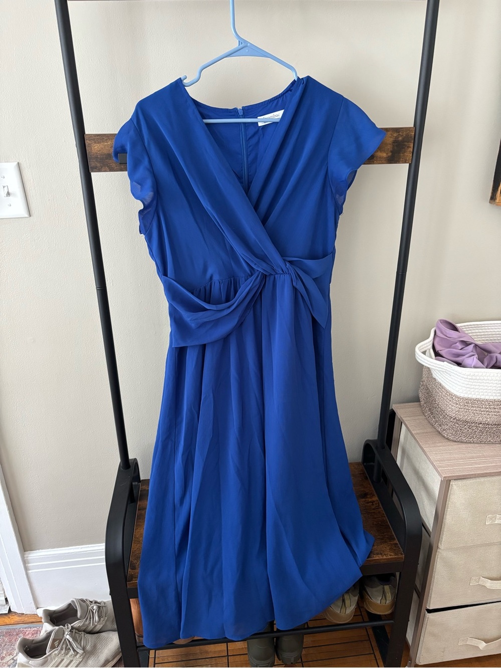 Women’s Royal Blue Knot-Waist Wrap Dress